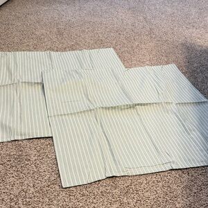 Laura Ashley Green Striped Euro Shams NWOT
